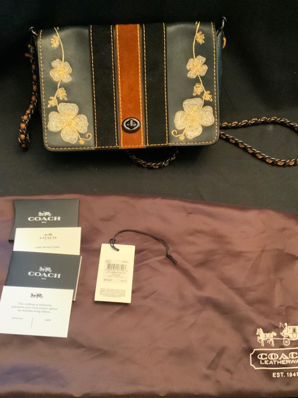 Coach black Dinky 24 Crossbody Purse
